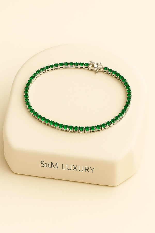 Green Tennis Bracelet