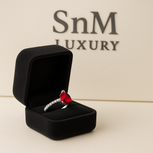 Rrd Heart Ring with Stones