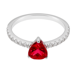 Red Heart Ring with Stones - Image 2